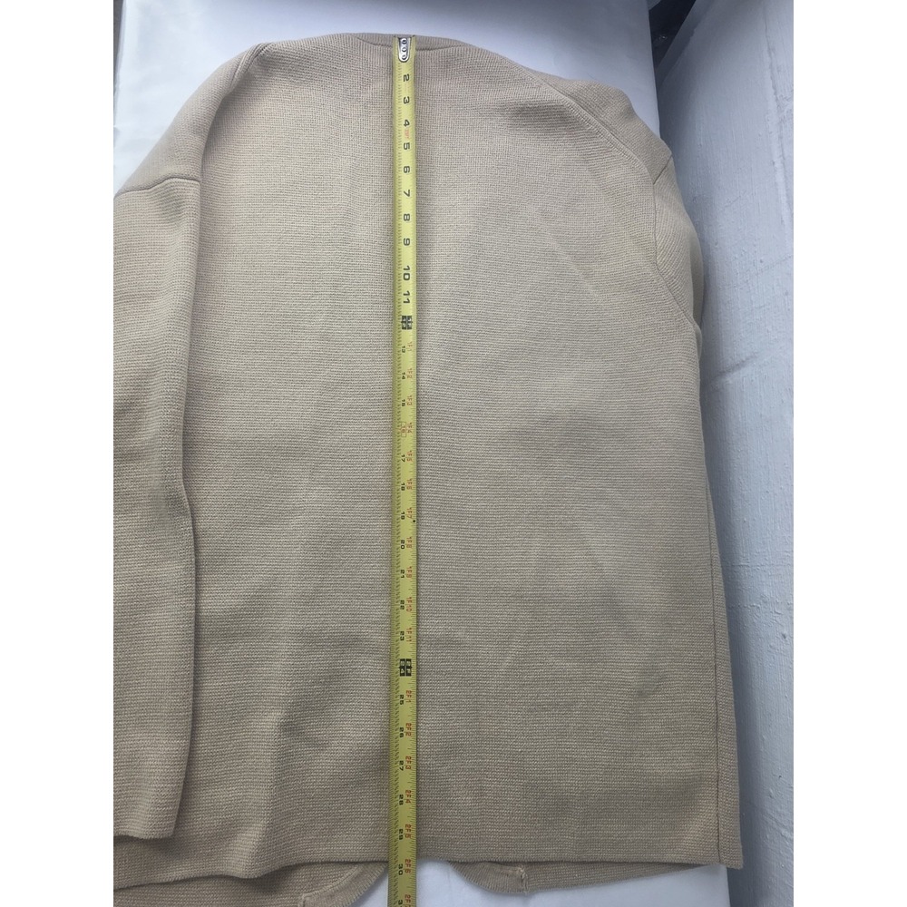 J.CREW V-neck Blazer Sweater Women's Size L Tan Oversized Golden Buttons Pockets - Picture 11 of 12